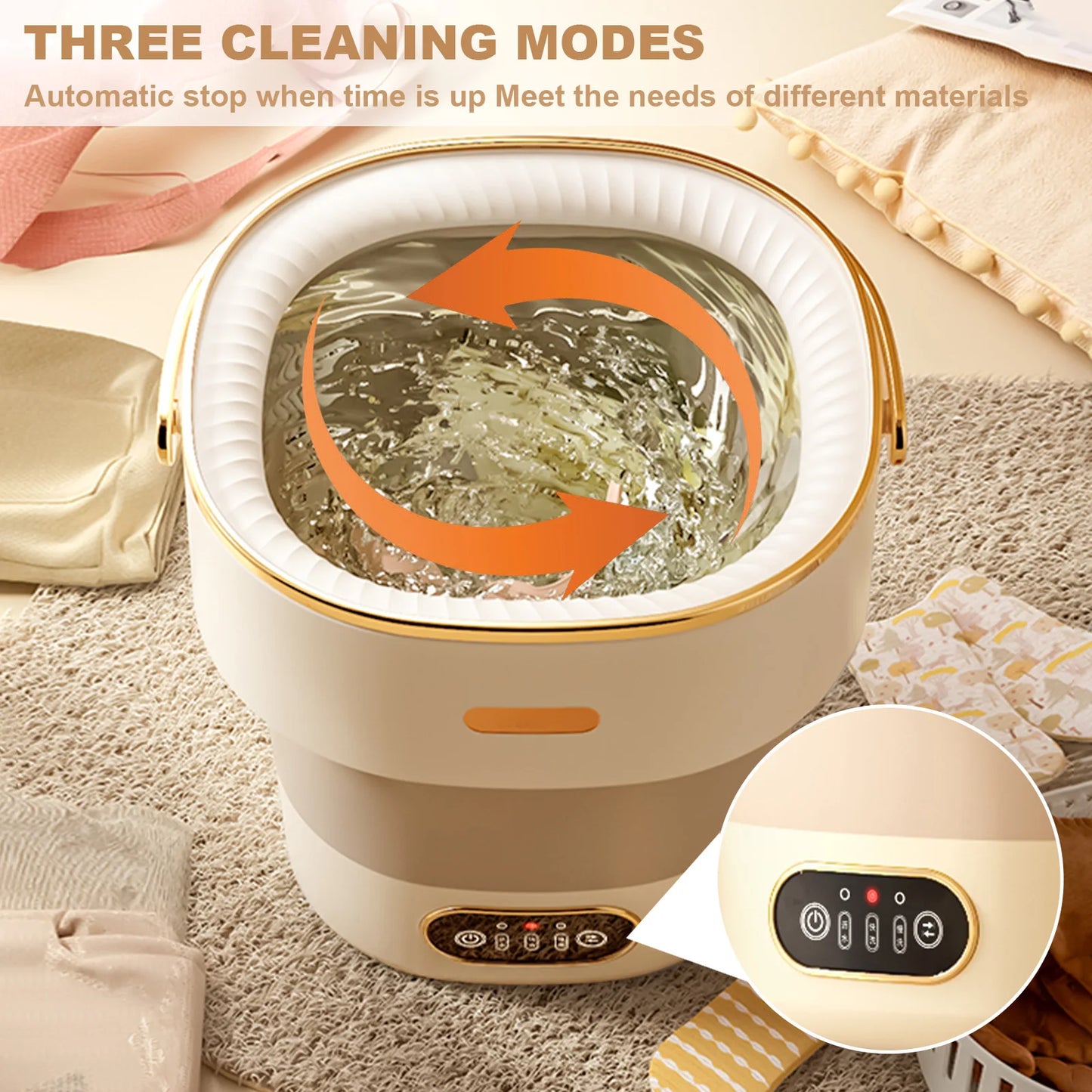 Fully Automatic Portable Washing Machine With Spin Dryer For Underwear, Baby Clothes
