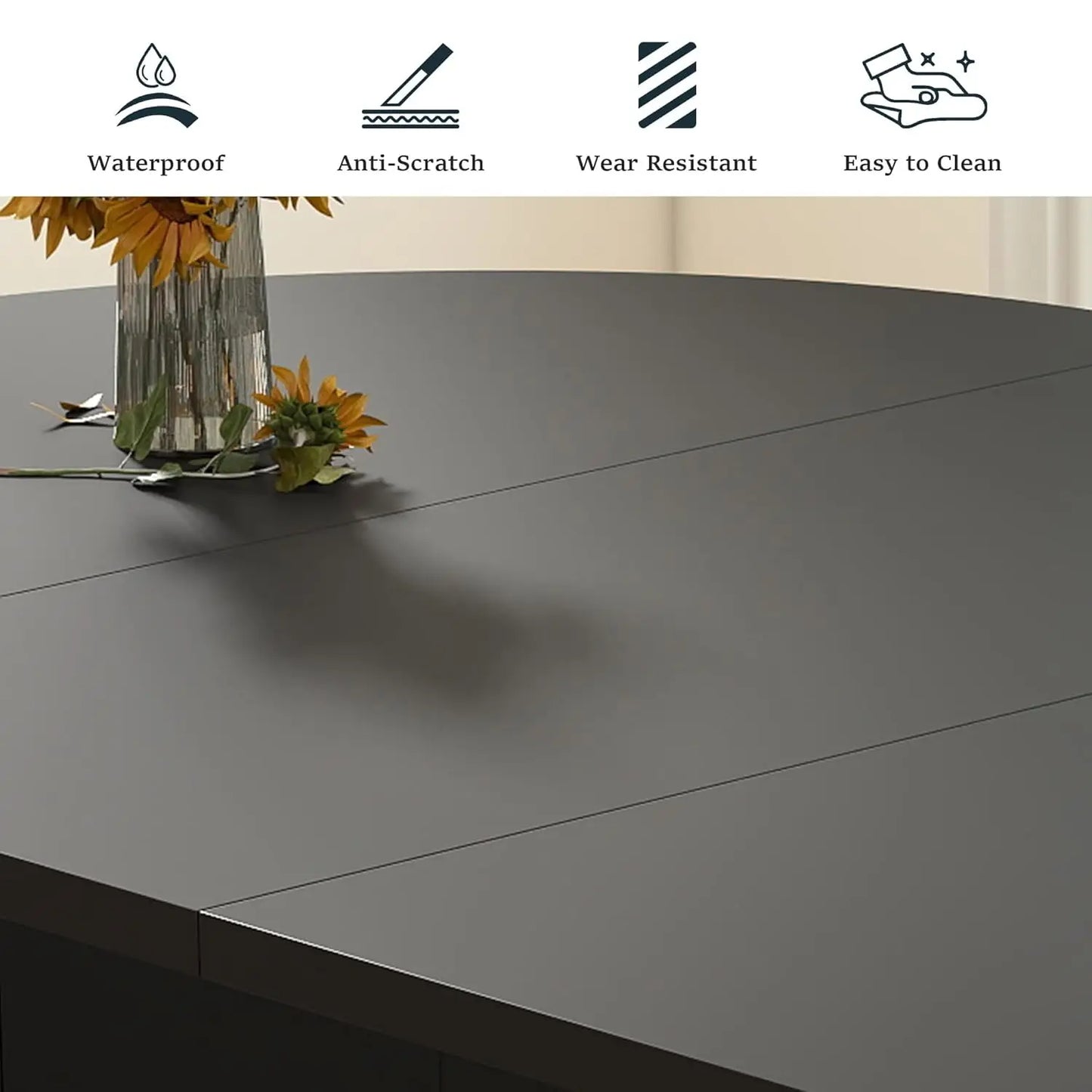 Fluted Base Modern Oval Round Extendable Dining Table