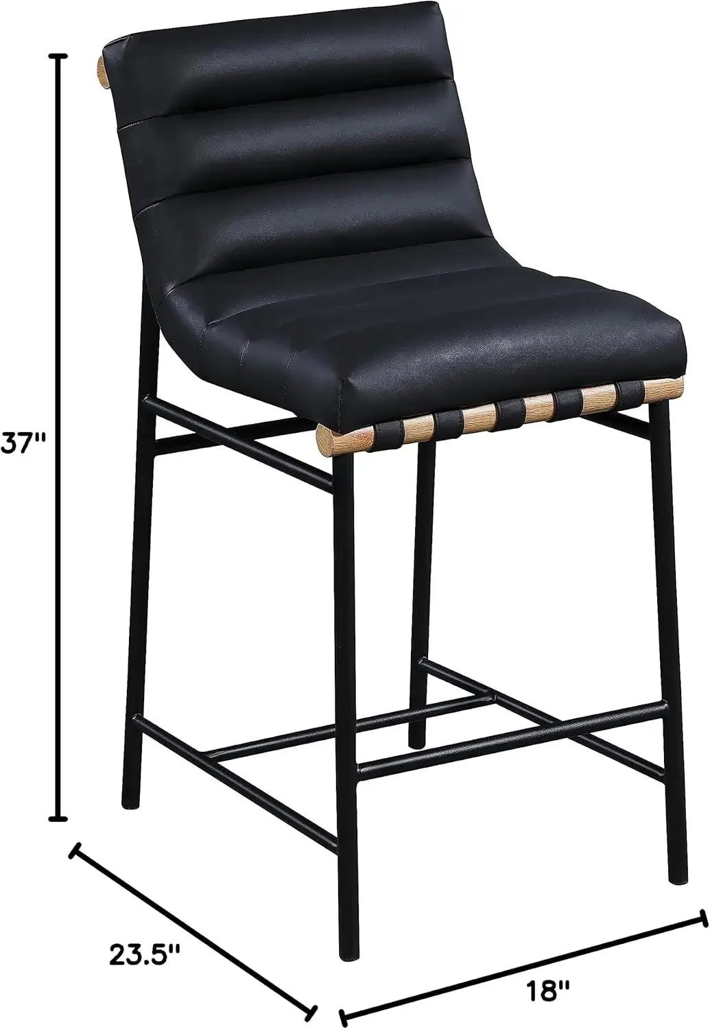 Contemporary Vegan Leather Upholstered Counter Stool