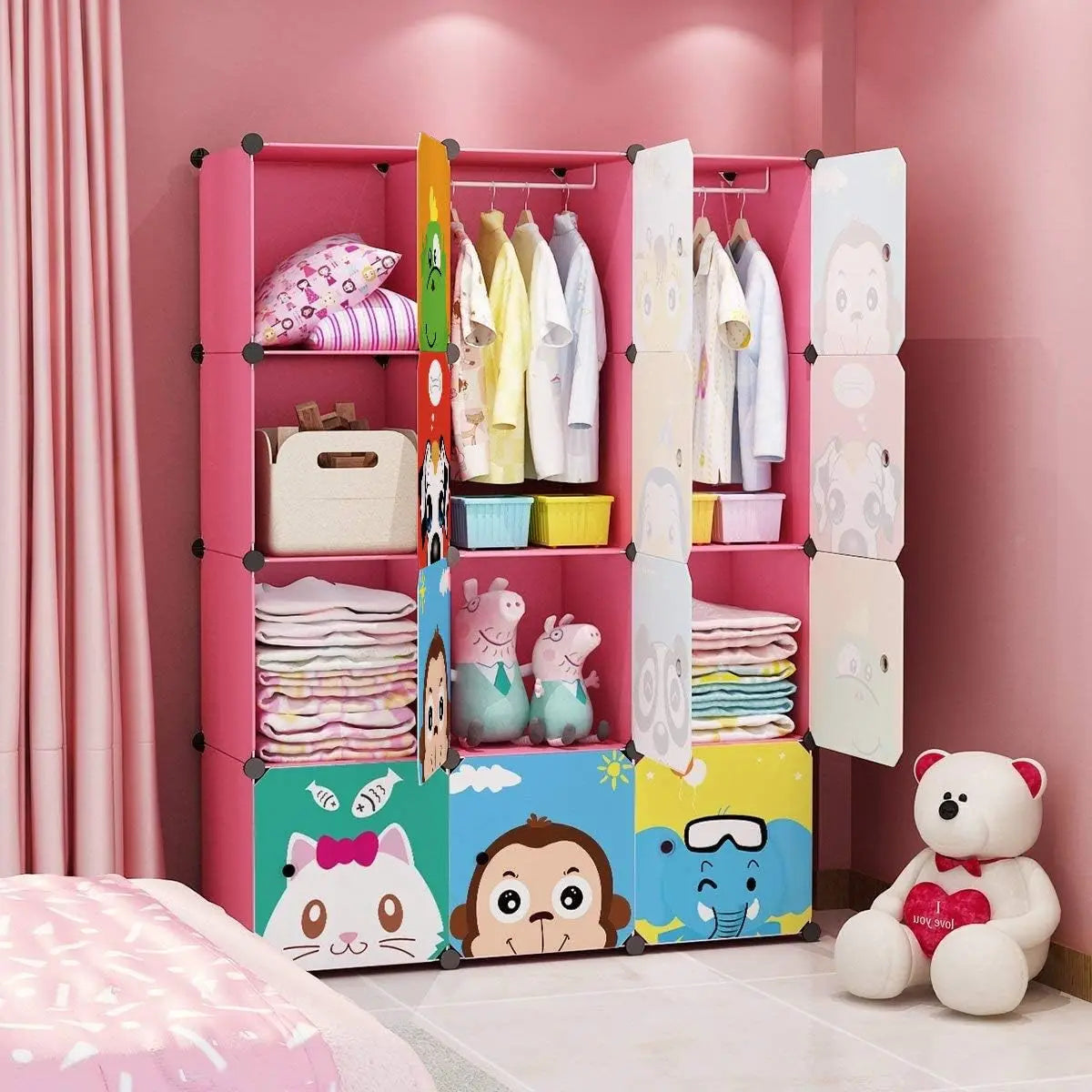 Portable Wardrobe Closet Armorer Storage Rack Cube Organizer