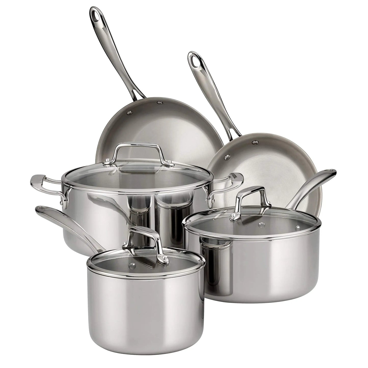 Cookware Set with Glass Lids, Pots and Pans