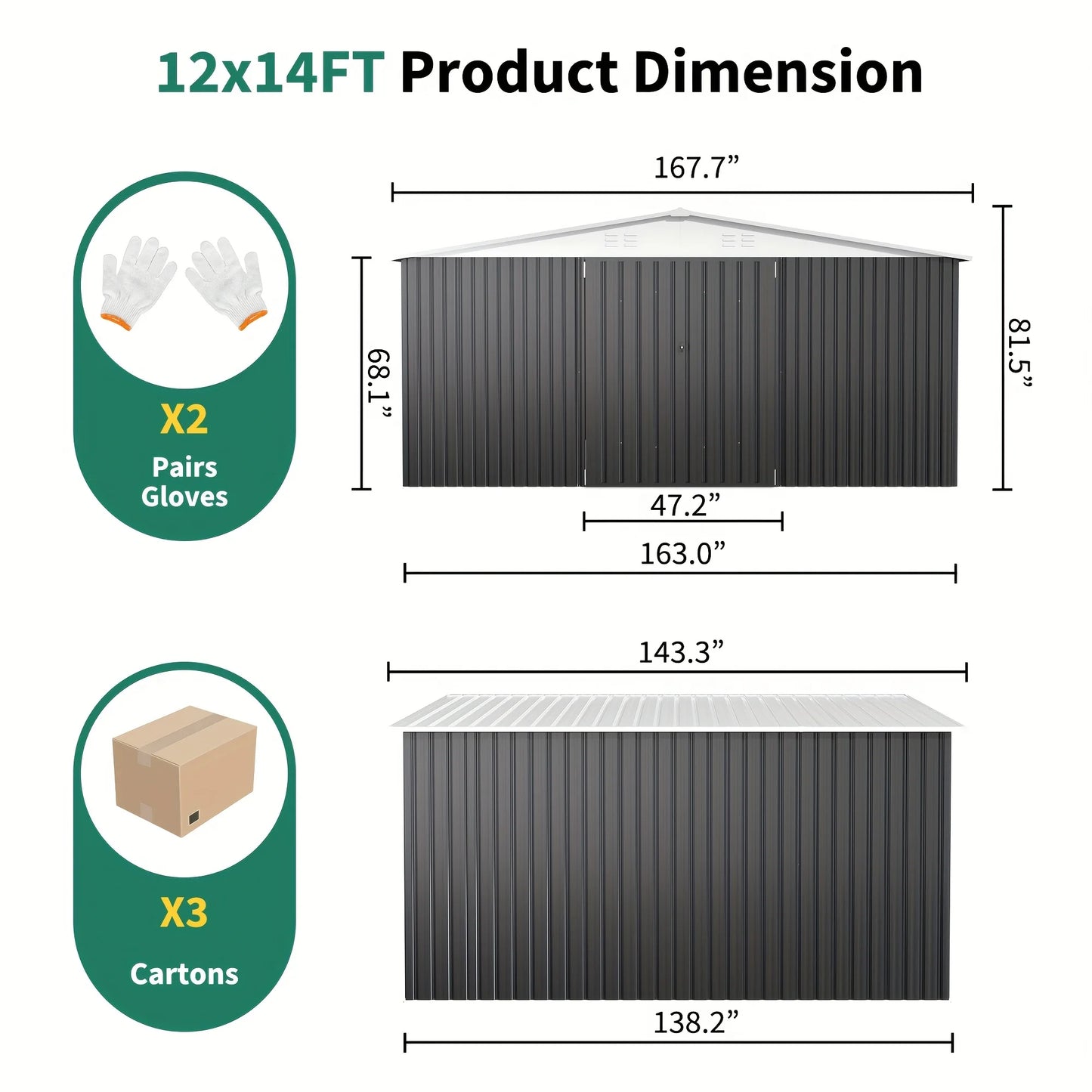 Heavy-Duty Frame Shed w/ Lockable Door