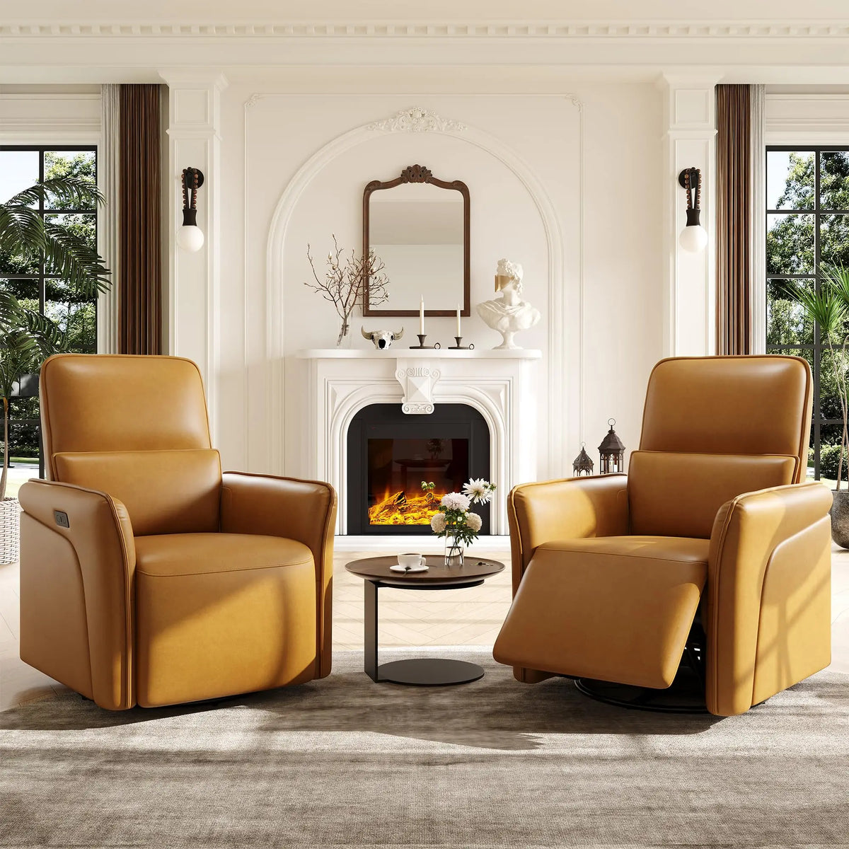 Faux Leather Power Recliner Chair