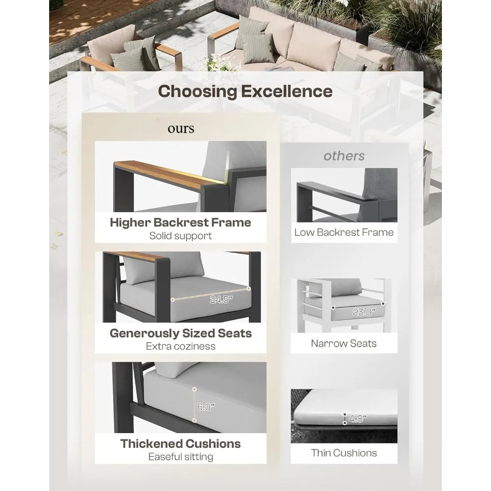 Aluminum Outdoor Patio Conversation Furniture Set