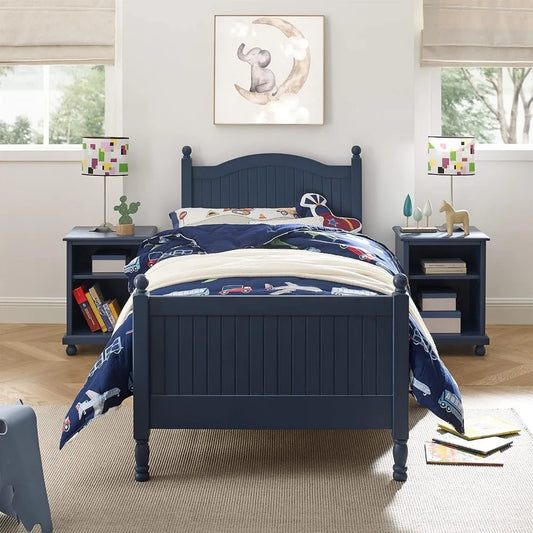 Wooden Twin Bed Frame with Headboard & Footboard Designed