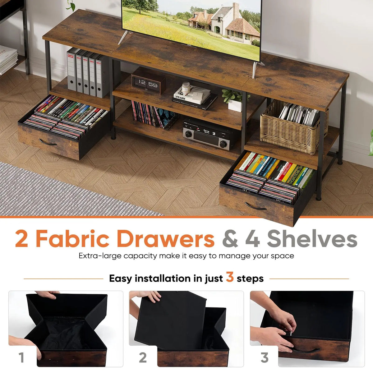 Tv Stand For Up To 75 Inch TV Entertainment Center