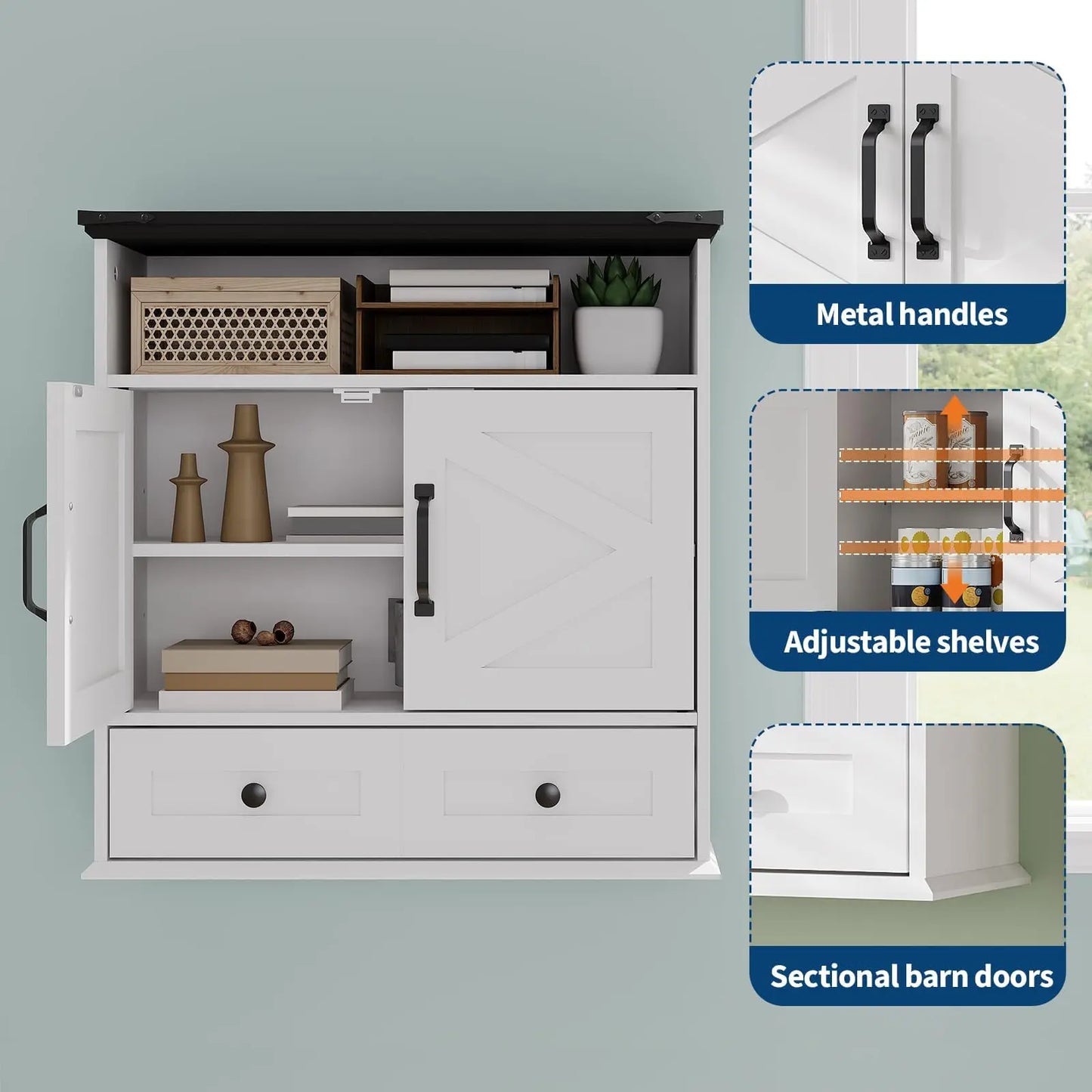 Wall Mounted Farmhouse Medicine Cabinet