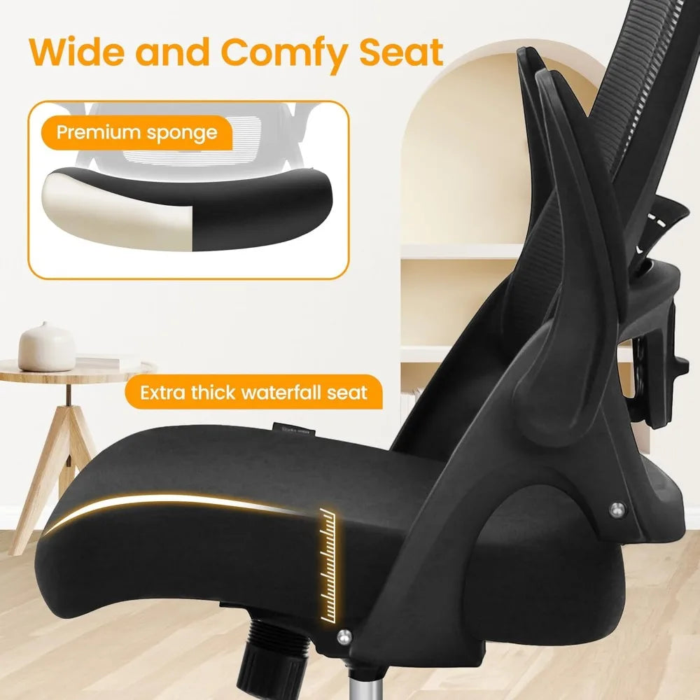 Ergonomic Adjustable Chair with a High Back Computer Comfy Task Office Chair