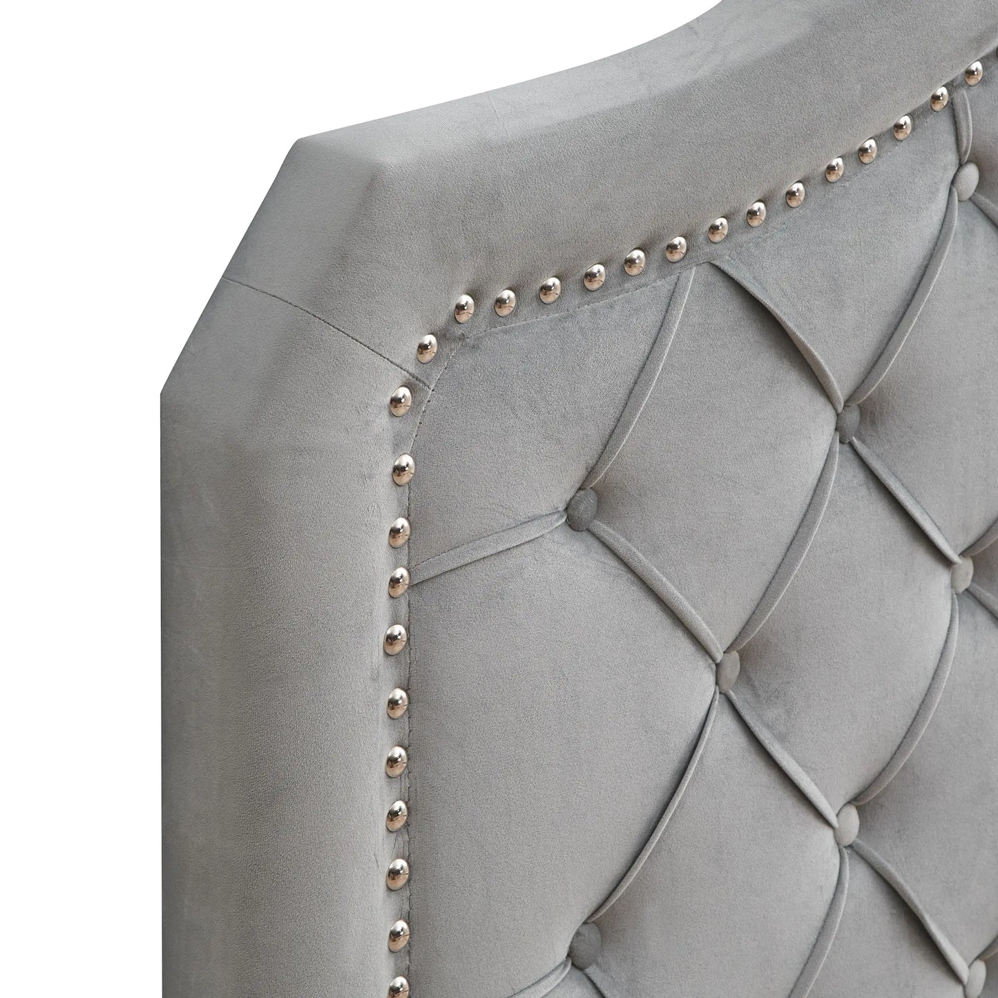 Upholstered Bed with Button Tufted Curve Design