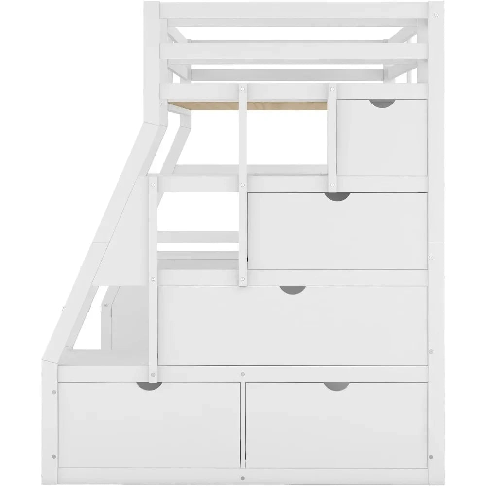 Twin Size Loft Bed with Desk And Storage underneath