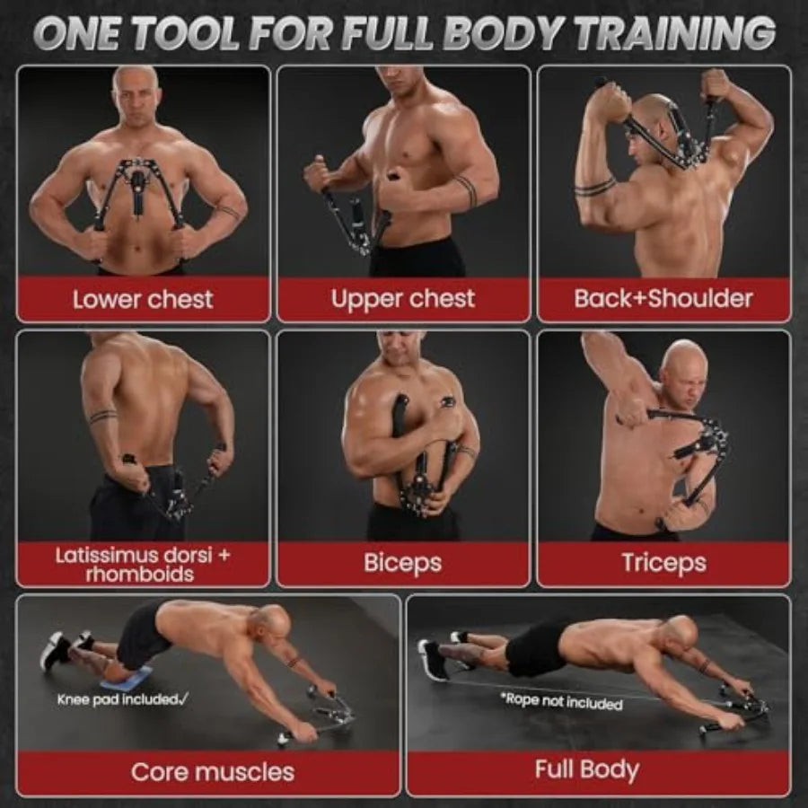 Twister Arm Trainer with Ab Roller Wheels and Hooks