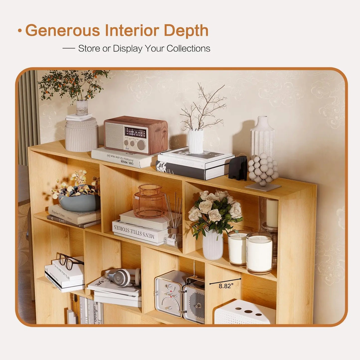 Freestanding Cubes Bookshelves Storage Organizer with 5 Iron Legs