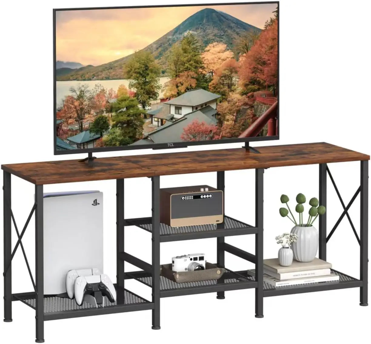 Entertainment Center with  Open Shelves