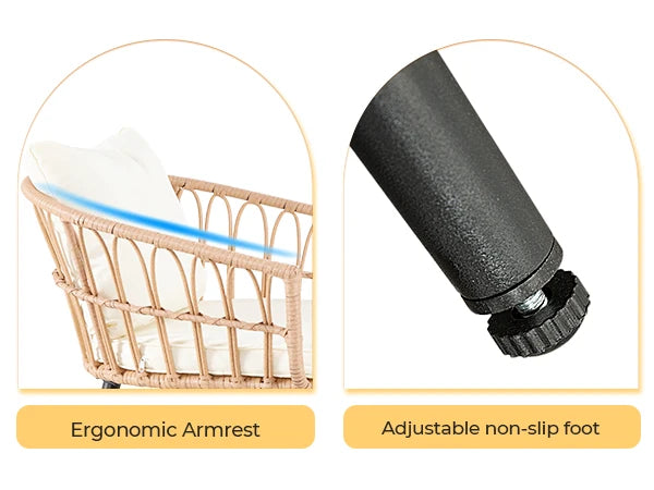 Outdoor Wicker Small Conversation Bistro Set