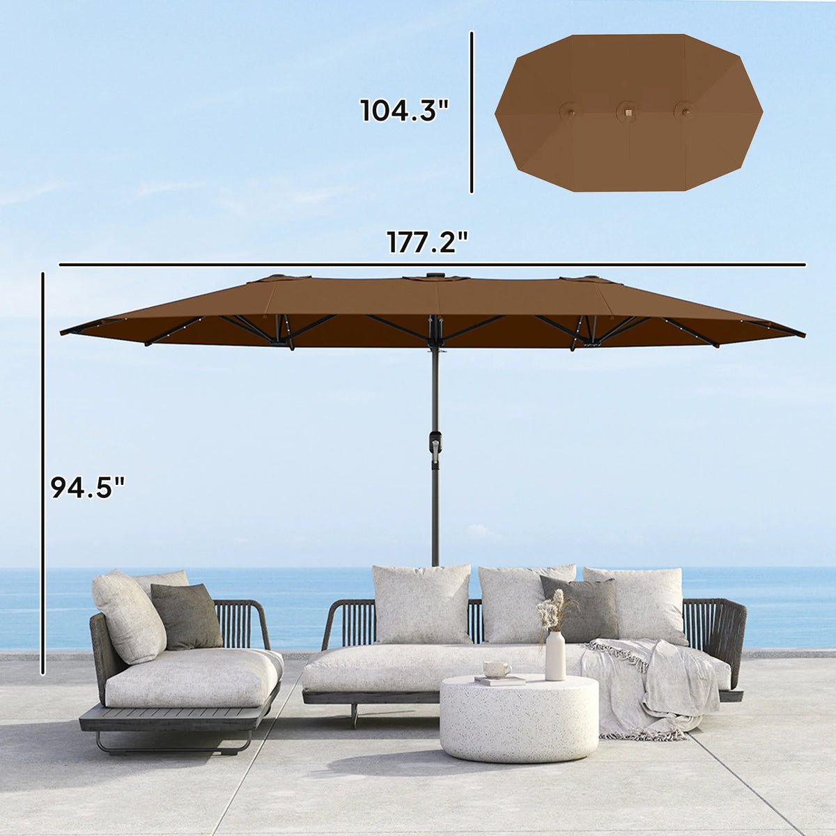 Double-Sided Parasol Sun Umbrella