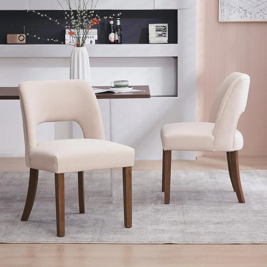 Modern Fabric Upholstered Wooden Dining Chairs Set