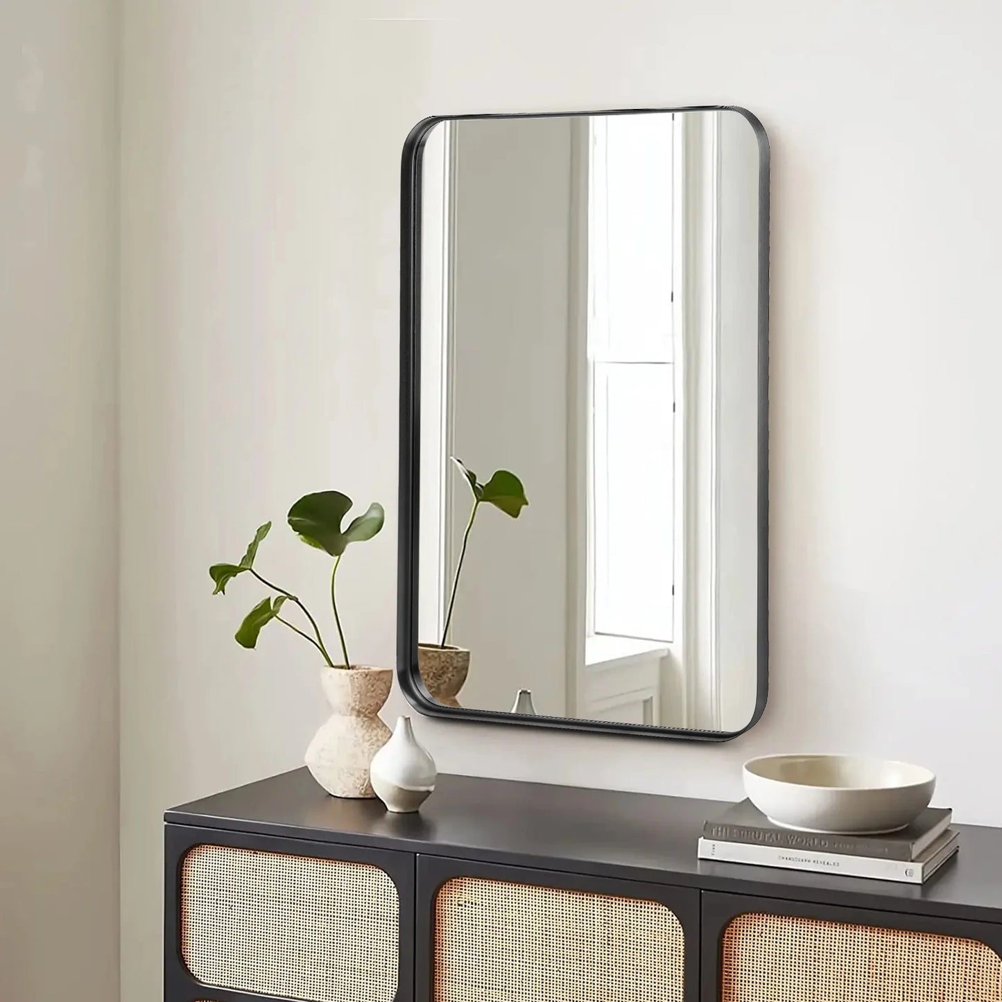 Large Rectangle Vanity Framed Mirror
