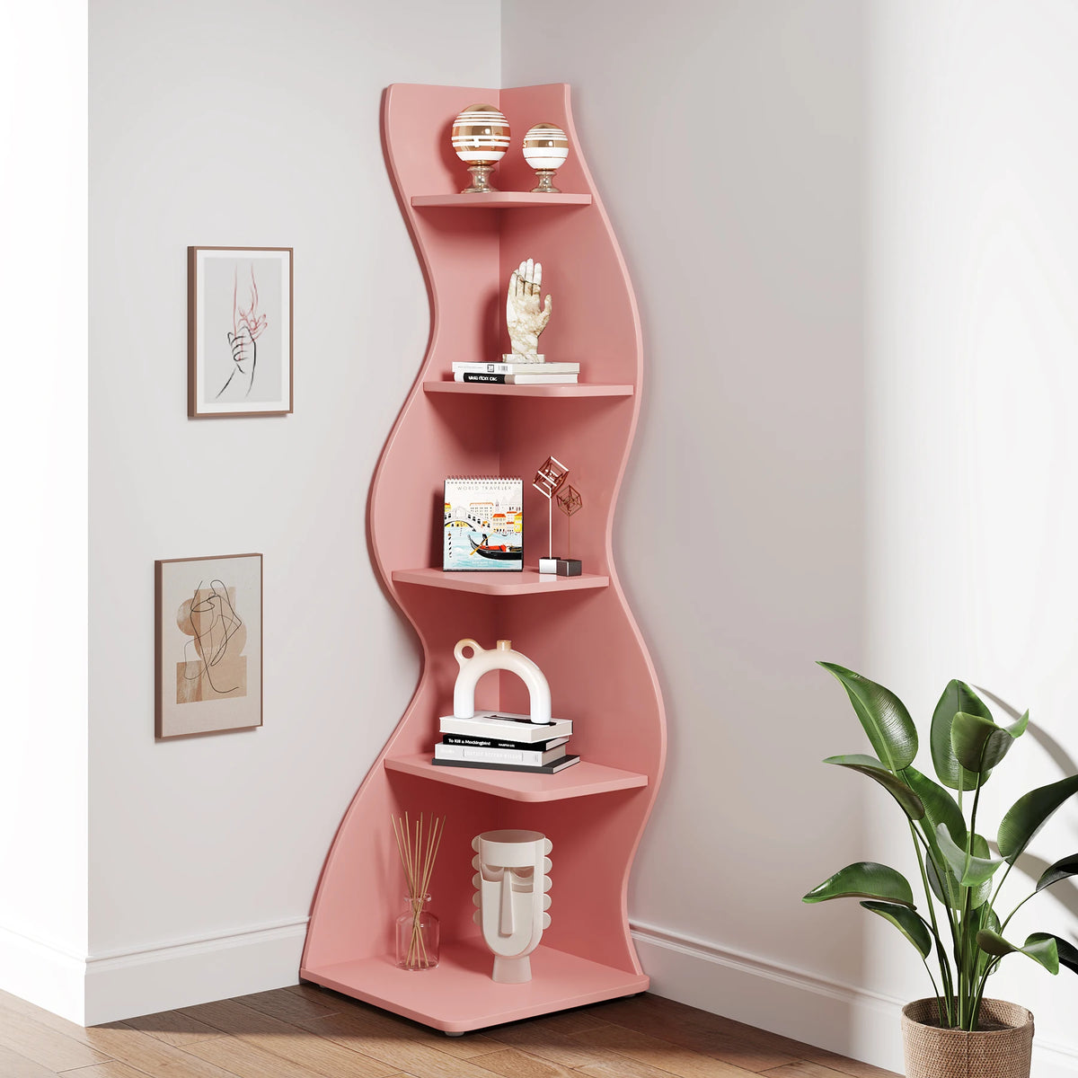 Modern Wall Corner Bookshelf