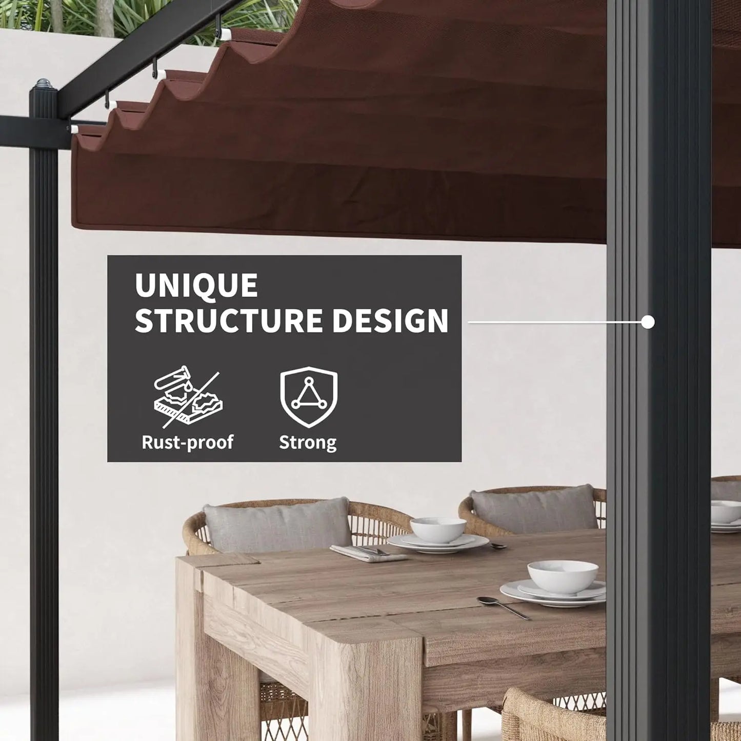 Sun Shade Retractable Pergola Canopy