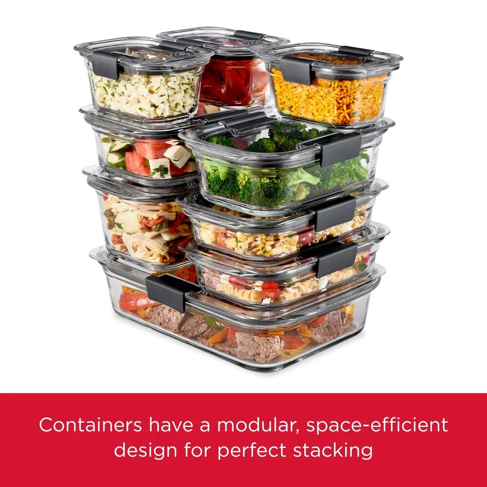 Airtight Leak-Proof Glass Food Storage Containers