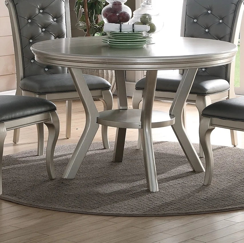 Formal Traditional Dining Table Round Table with Shelf