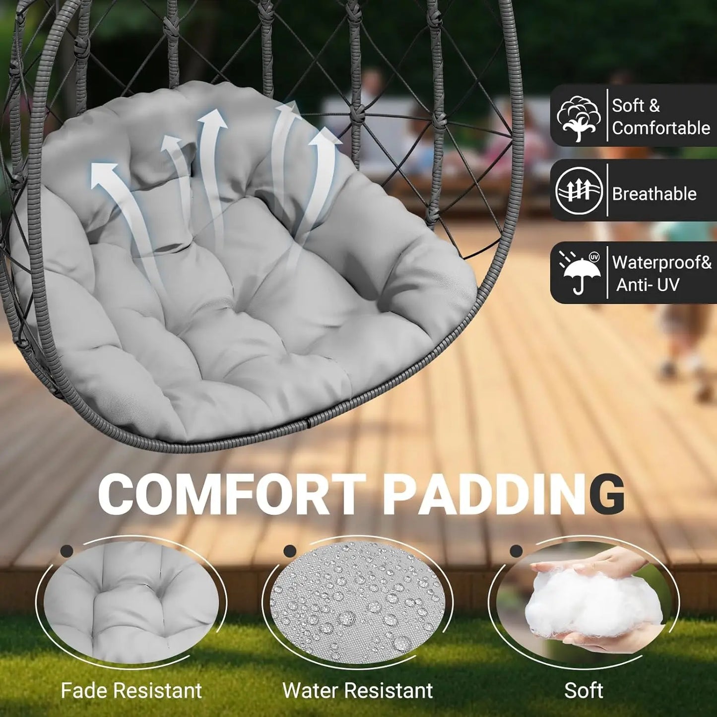 Rattan Wicker Hanging Swing Egg Chair