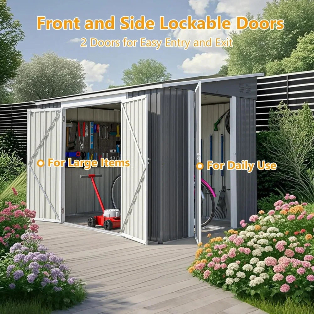Metal Outdoor Storage Shed with Floor Frame