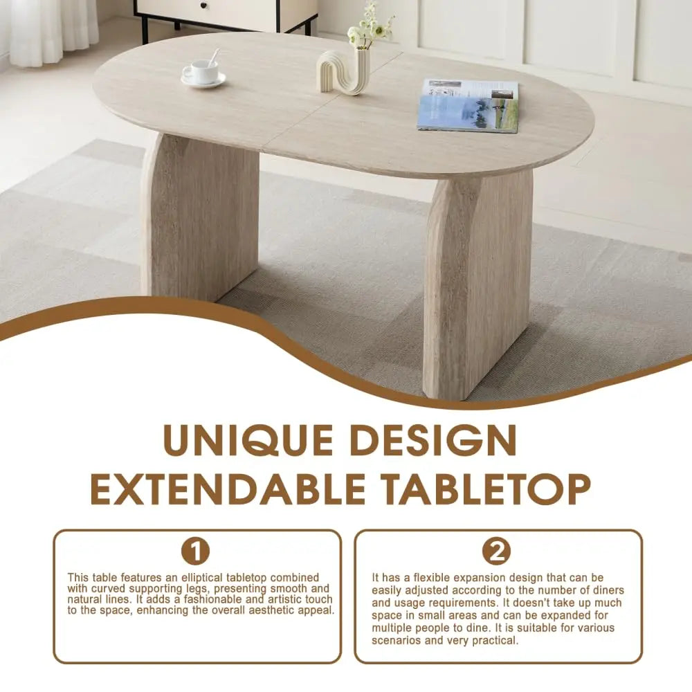 Multi-Functional Oval Extendable Dining Table