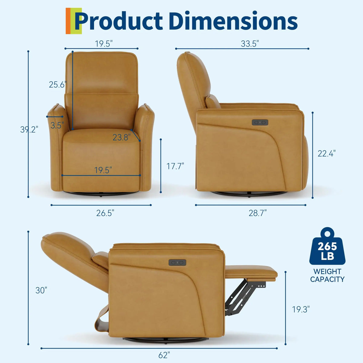 Faux Leather Power Recliner Chair