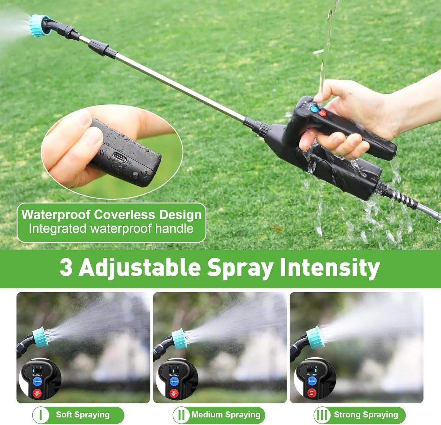 Battery Powered Garden Sprayer Telescopic Wand