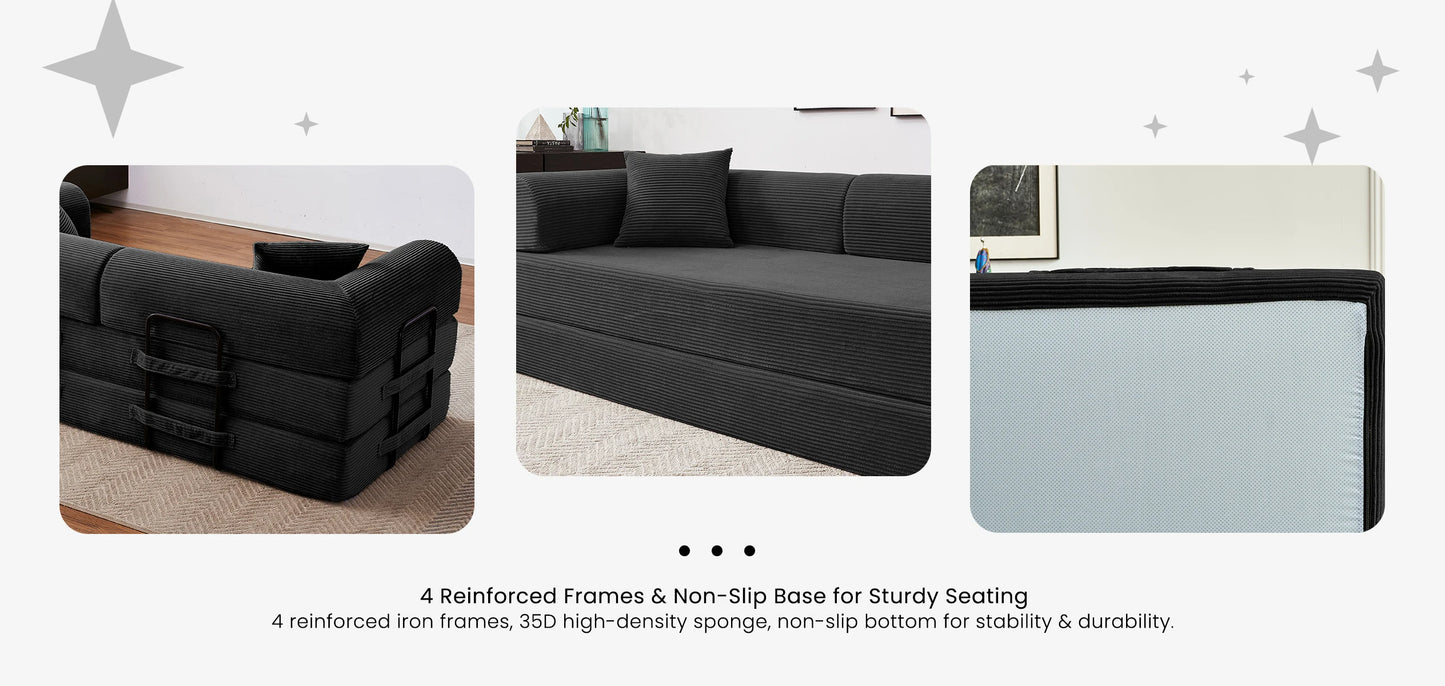 Boneless Couch Foldable Convertible Futon Sleeper Sofa Bed