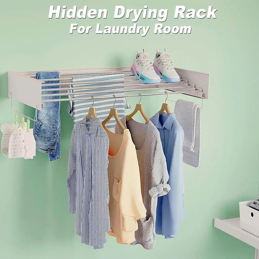 Heavy Duty Wall Mounted Collapsible Clothes Drying Rack