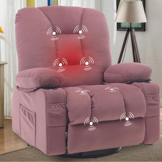 Rocker Swivel Recliner Chair with Massage Heat