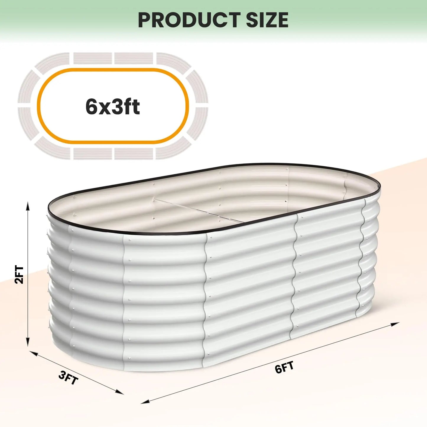 Oval Galvanized Steel Raised Garden Bed
