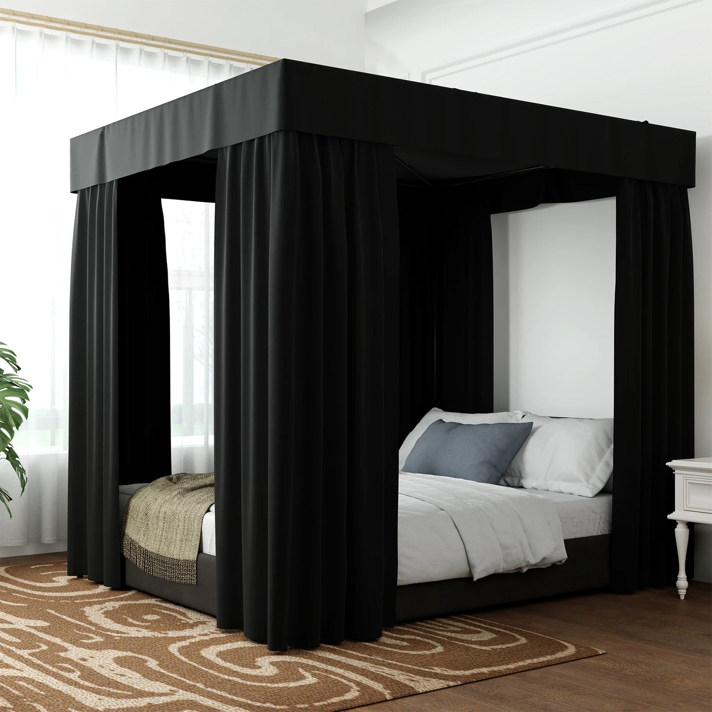 Queen/King Four Corner Post Bed Canopy Bed Curtains