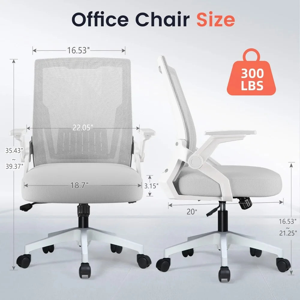 Ergonomic Computer Chair Flip-up Armrests