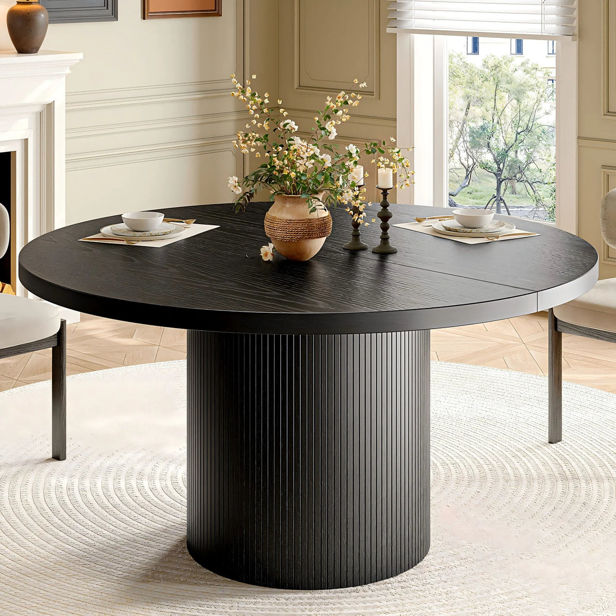 Circle Fluted Round Dining Table