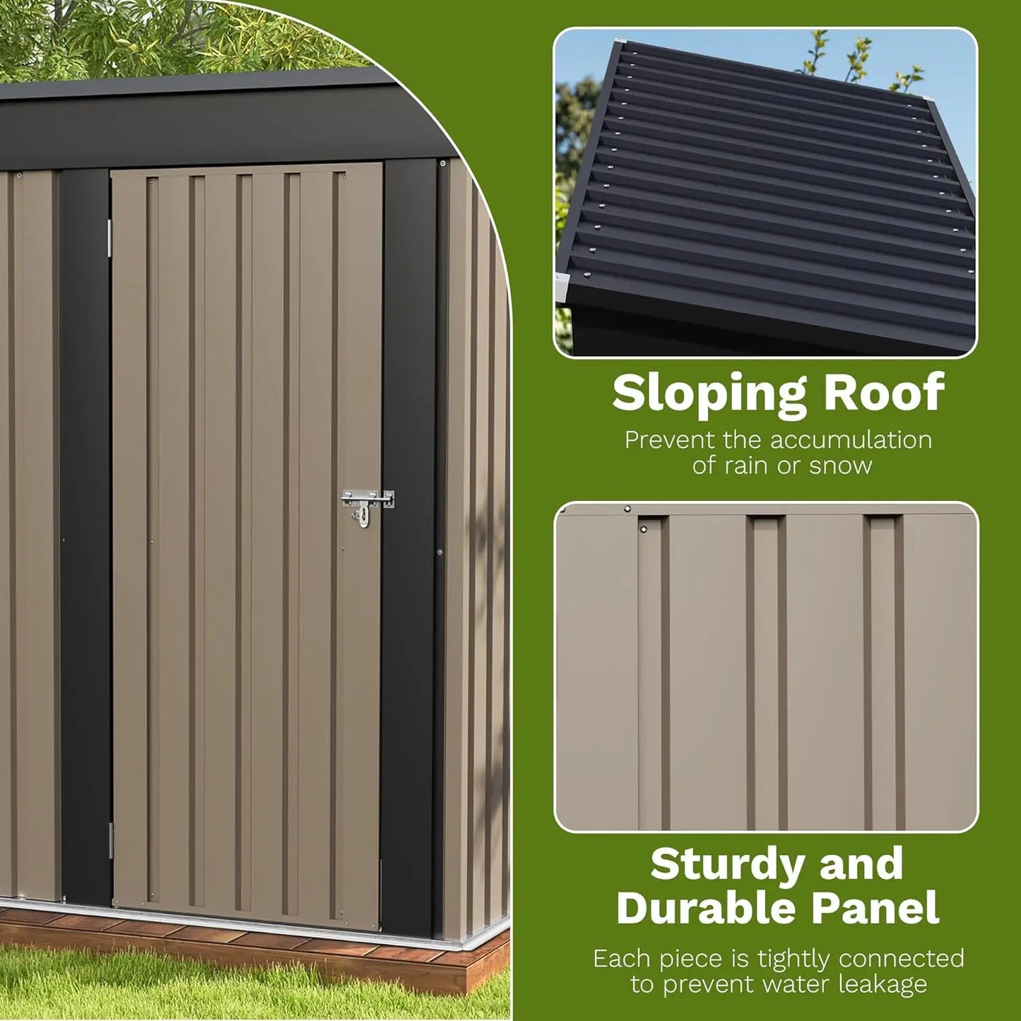 Tool Shed with Sloping Roof and Lockable Door