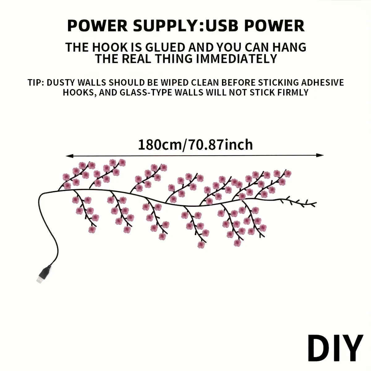 1 Piece of Pink Cherry Blossom Vine Light