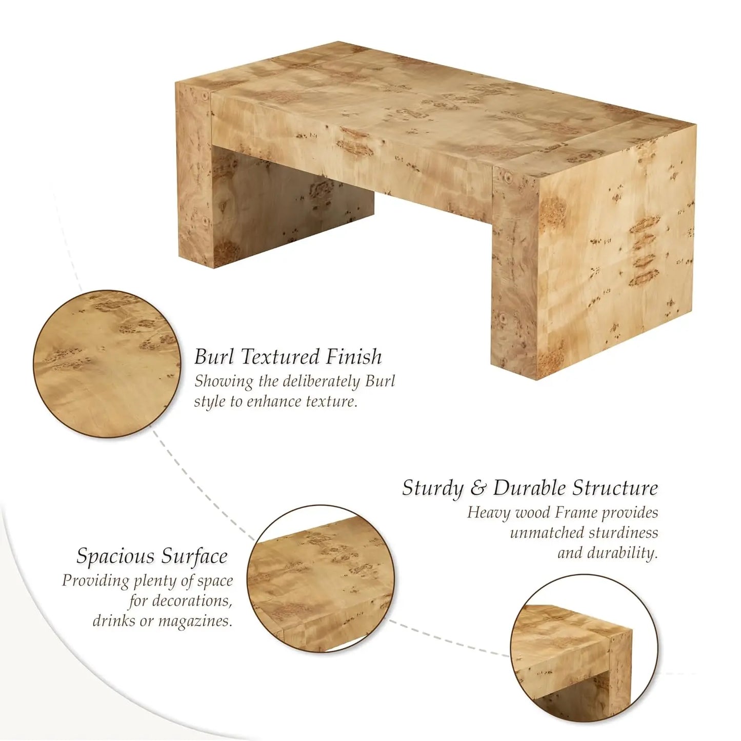 Modern Thick-Leg Rectangular Coffee Table