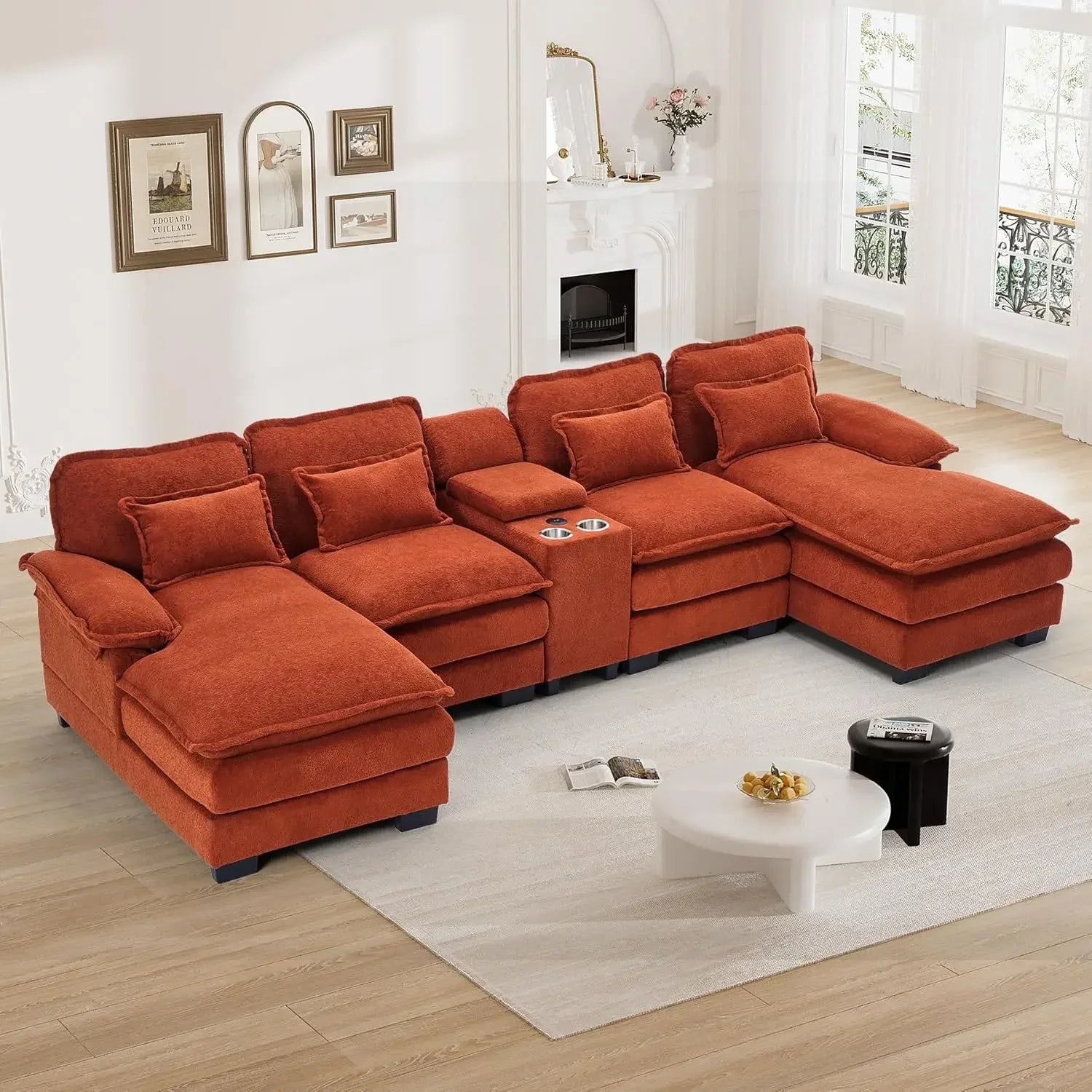 Modern Upholstered Large Modular Sofa – SerenityHomeDesign24