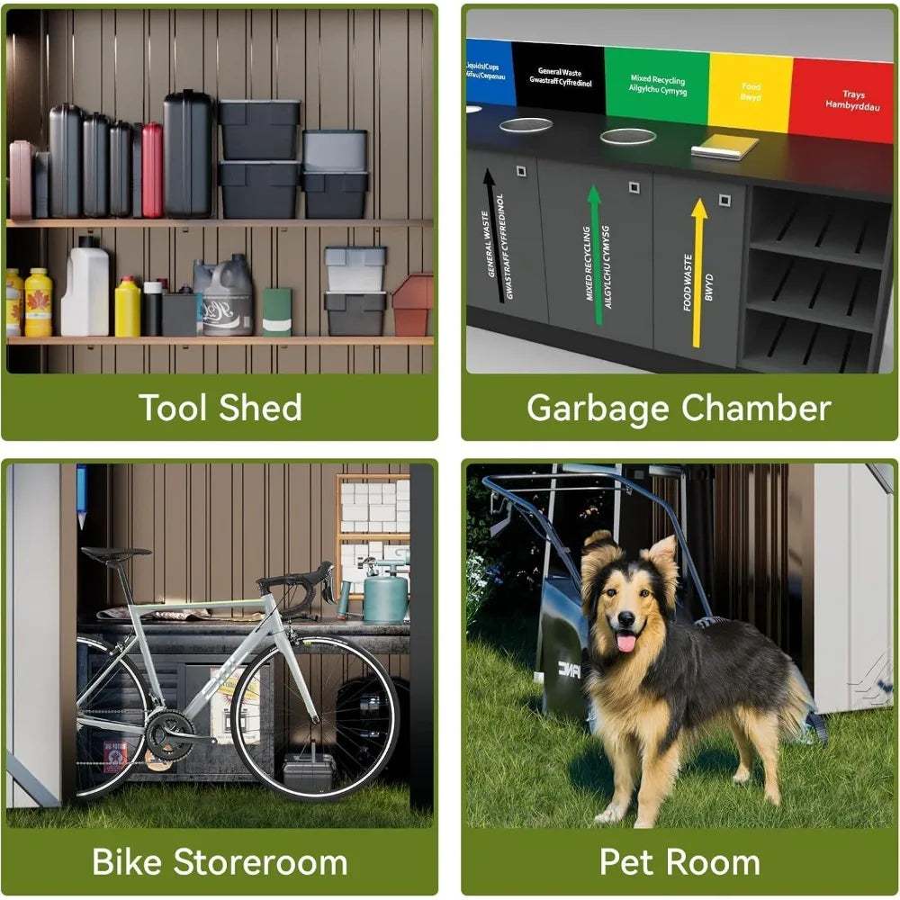 Outdoor Storage Metal Shed with Lockable Doors Tool