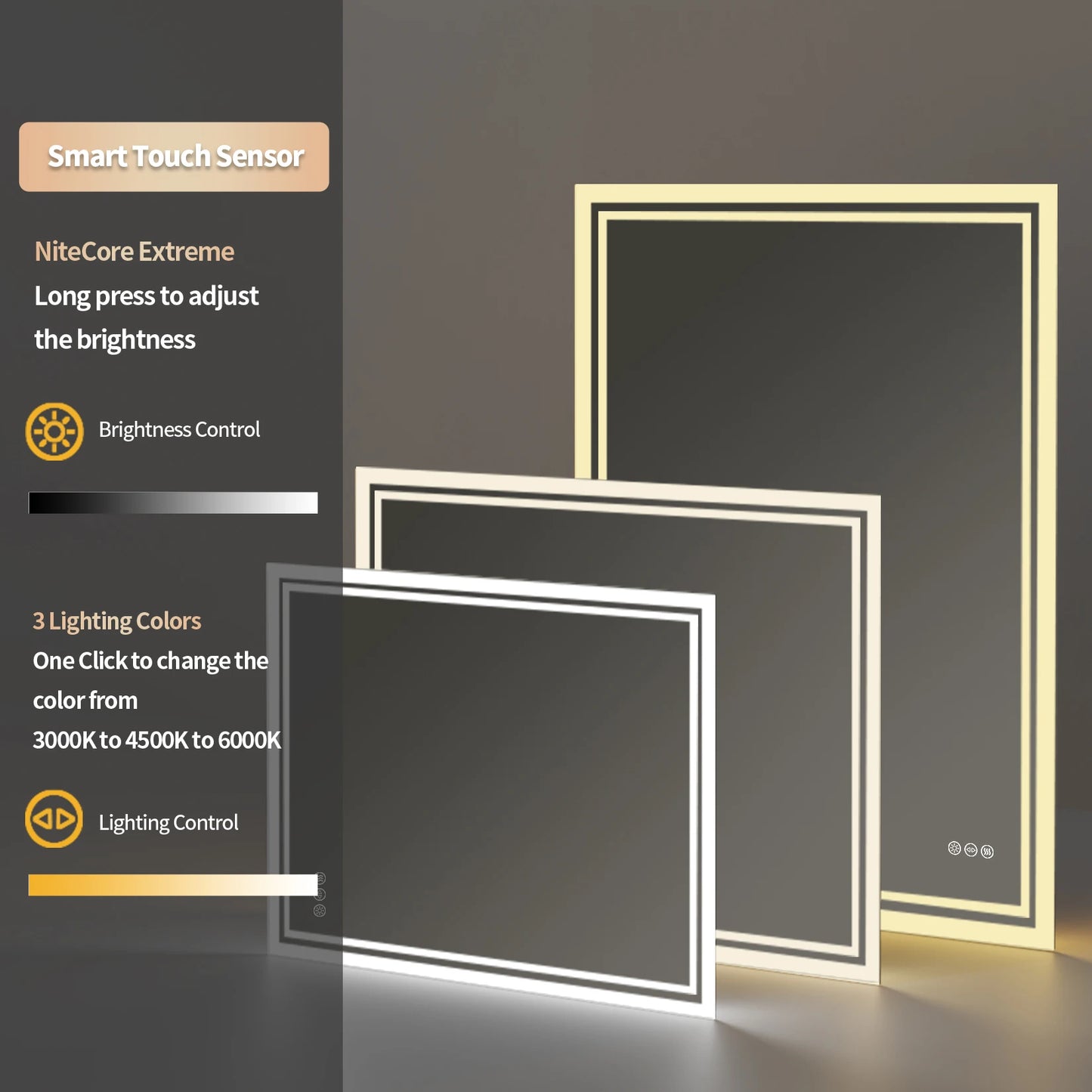 Vanity Mirror with Dimmable Lights