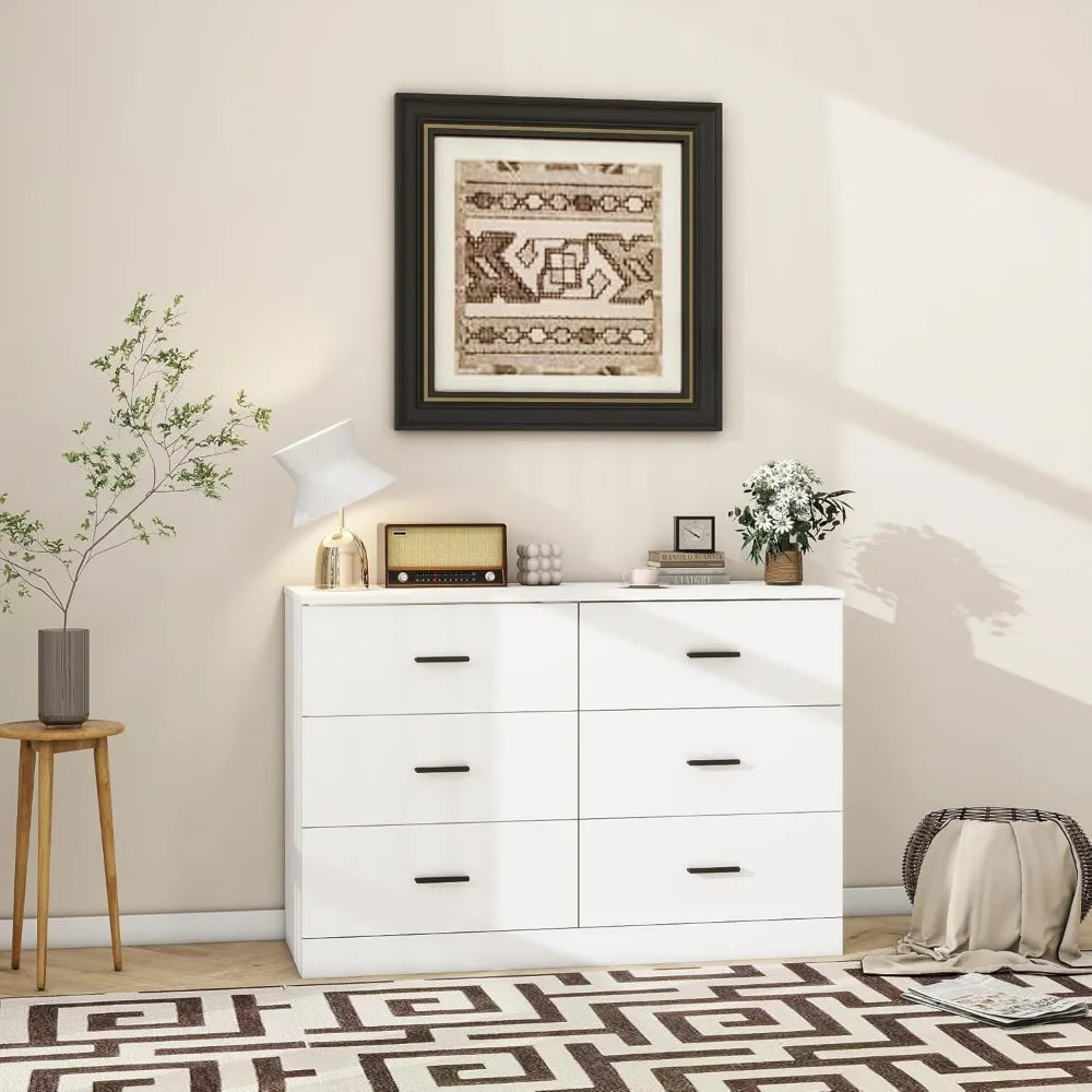 Modern Wood Wide Chest Cabinet Organizer with Metal Handle