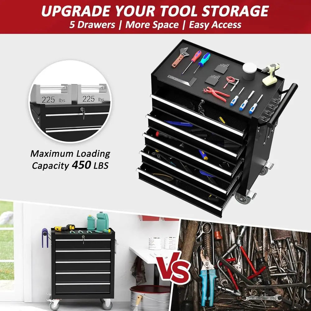 Portable Rolling Tool Chest with Wheels
