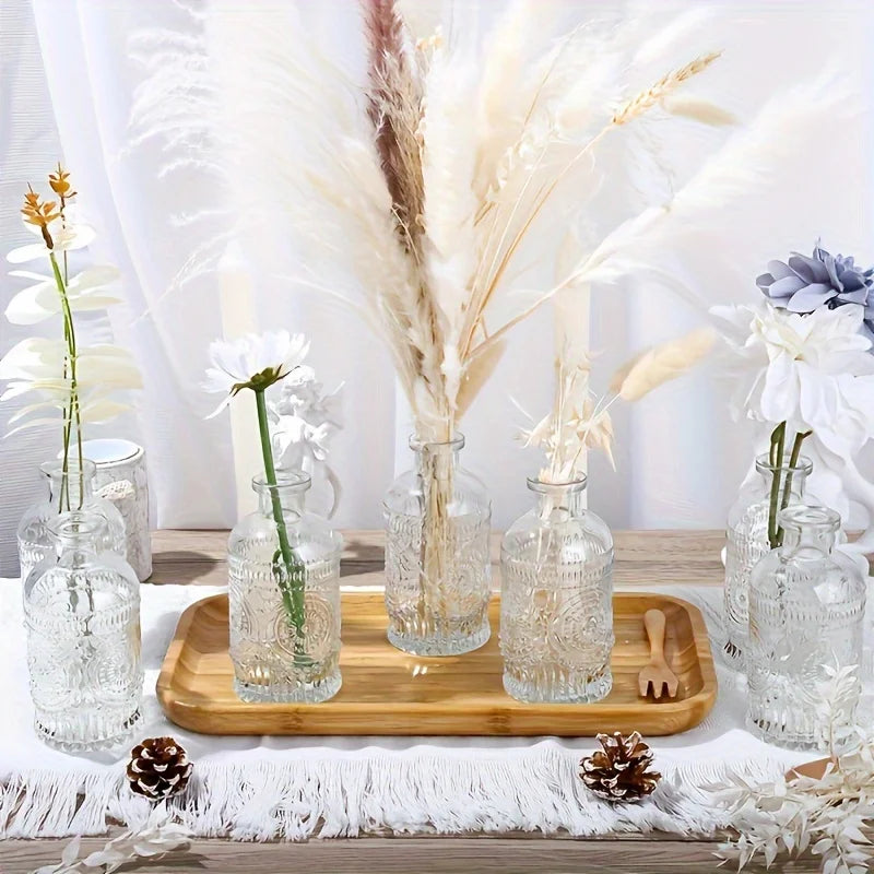 Vintage Clear Glass Bud Vases