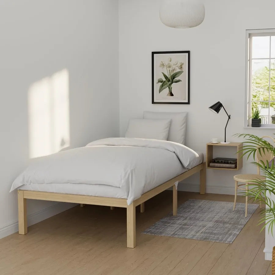 Bamboo Bed Frame Solid Stable With Non-Slip Slats Support