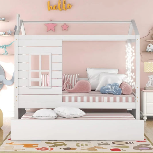 Merax House Bunk Daybed with Trundle