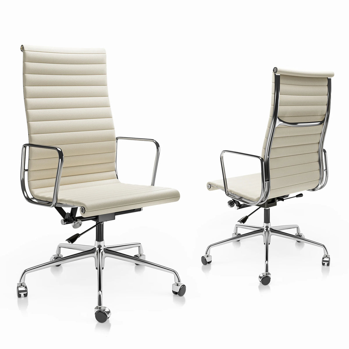 Mid Back Classic Genuine Leather Office Chair