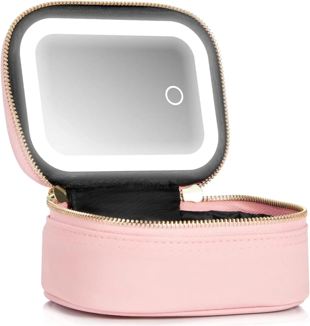 Small Travel Cosmetic  LED Mirror Bag with 3 Light Modes